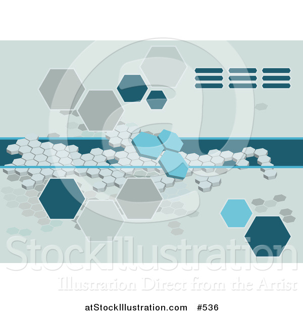 Vector Illustration of a Blue Octagon Background