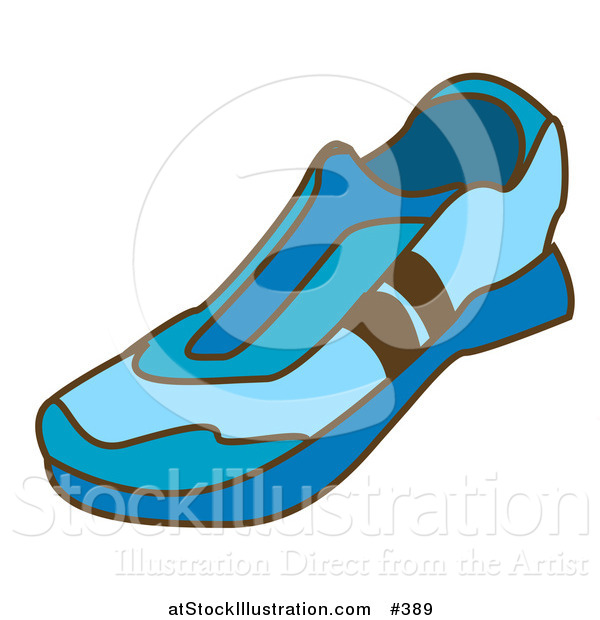 Vector Illustration of a Blue Slip on Tennis Shoes