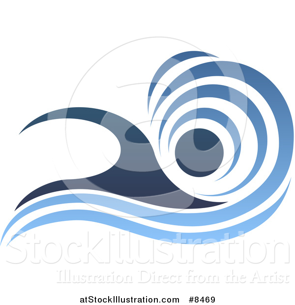 Vector Illustration of a Blue Swimmer Design with a Wave
