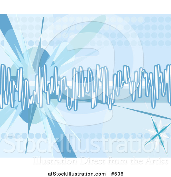 Vector Illustration of a Blue Technology Background with Sound Waves