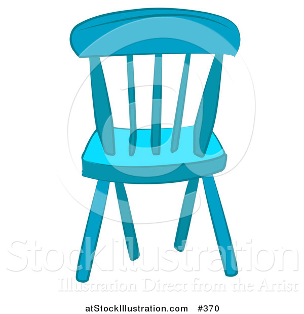 Vector Illustration of a Blue Wooden Chair