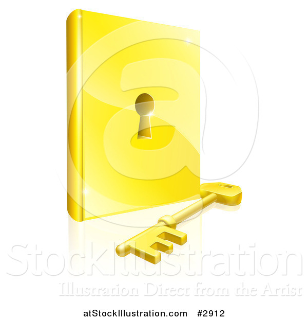 Vector Illustration of a Book with a Keyhole in the Center