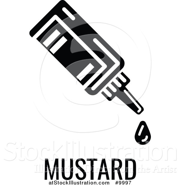 Vector Illustration of a Bottle over Mustard Text