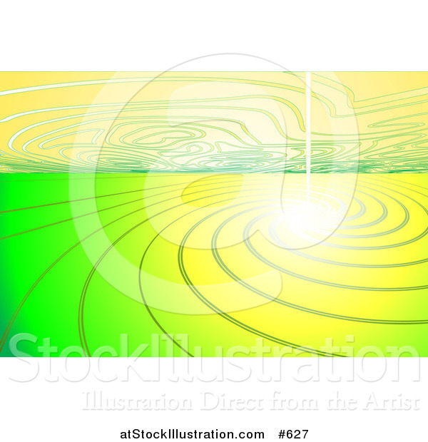 Vector Illustration of a Bright Light with Yellow and Green Ripples