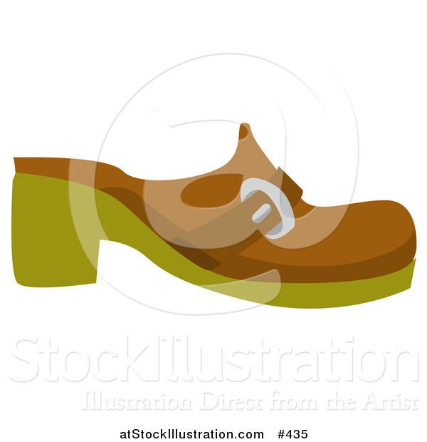 Vector Illustration of a Brown Clog Shoe