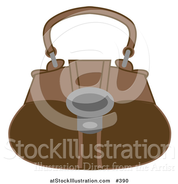 Vector Illustration of a Brown Handbag Purse