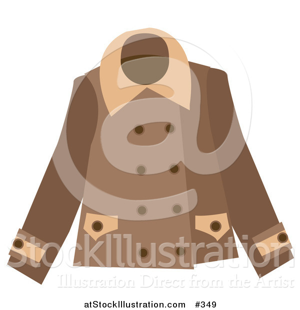 Vector Illustration of a Brown Ladies Coat