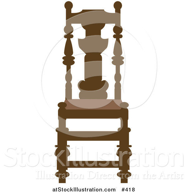 Vector Illustration of a Brown Wood Chair