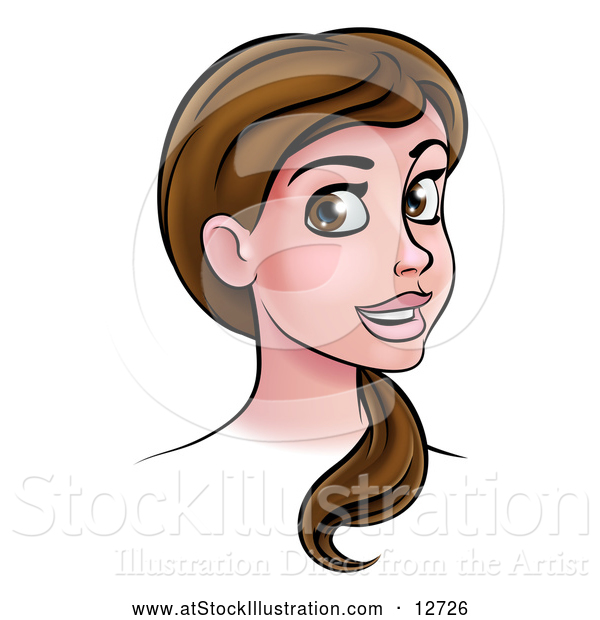 Vector Illustration of a Brunette Woman's Face