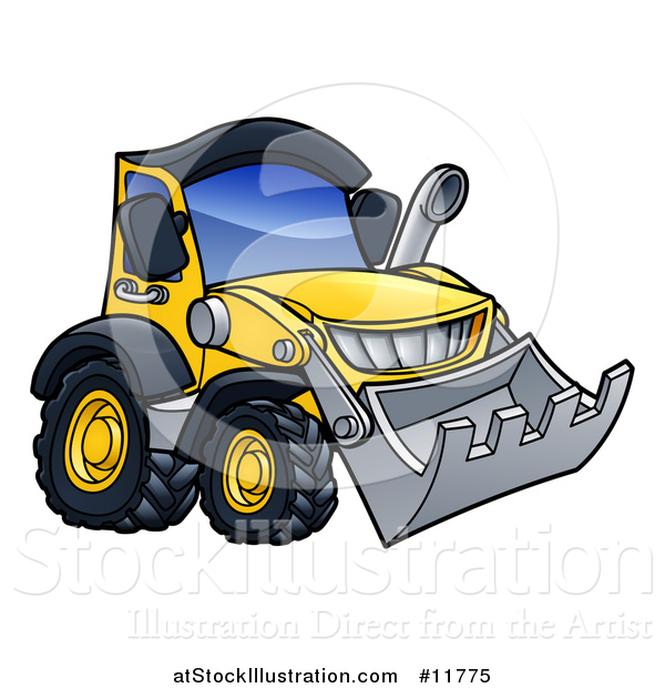 Vector Illustration of a Bulldozer Machine