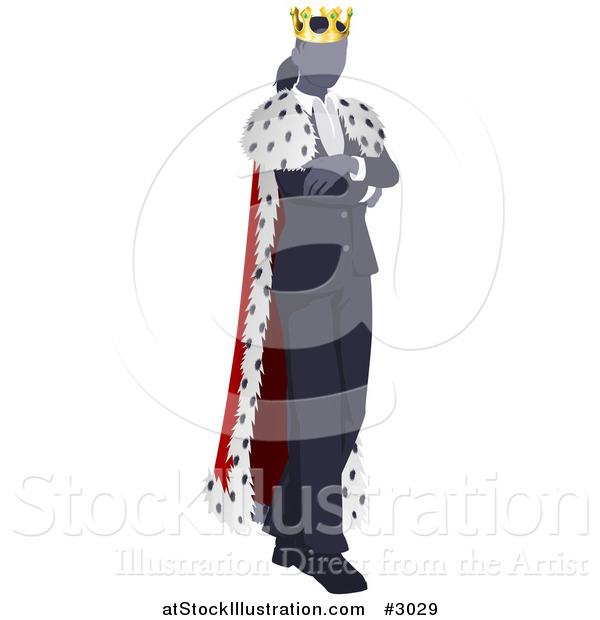 Vector Illustration of a Businesswoman Queen with Folded Arms