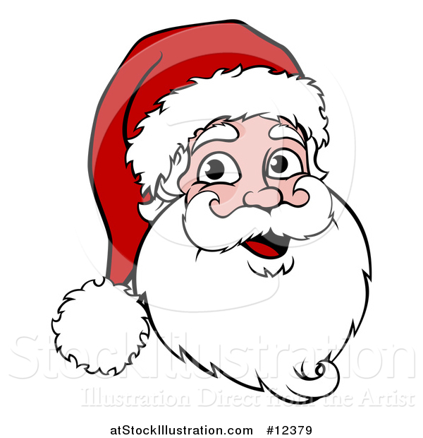 Vector Illustration of a Cartoon Christmas Santa Claus Face