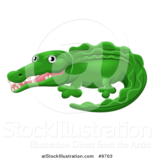 Vector Illustration of a Cartoon Cute African Safari Crocodile