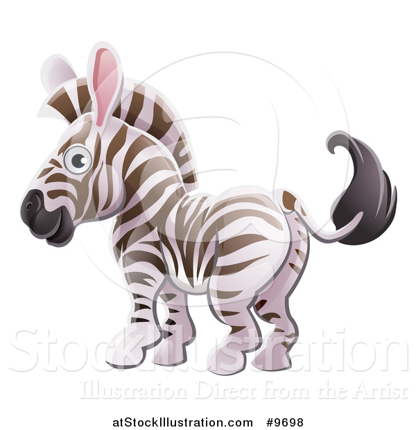 Vector Illustration of a Cartoon Cute African Safari Zebra