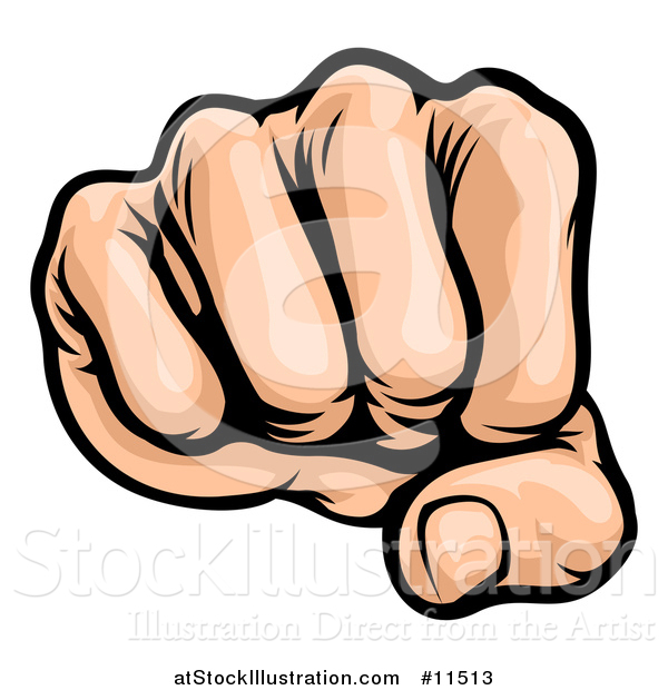 Vector Illustration of a Cartoon Fist Punching