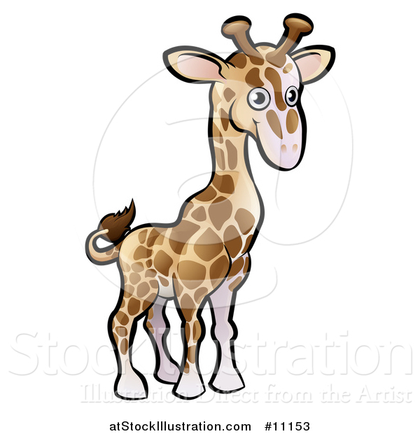 Vector Illustration of a Cartoon Giraffe