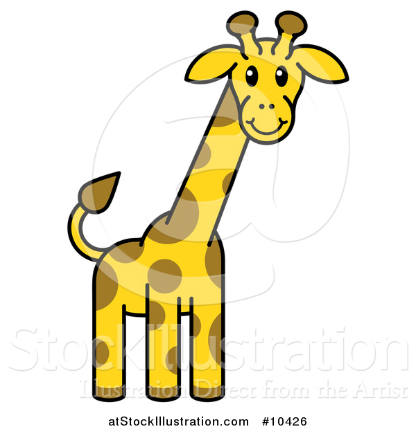 Vector Illustration of a Cartoon Happy Giraffe