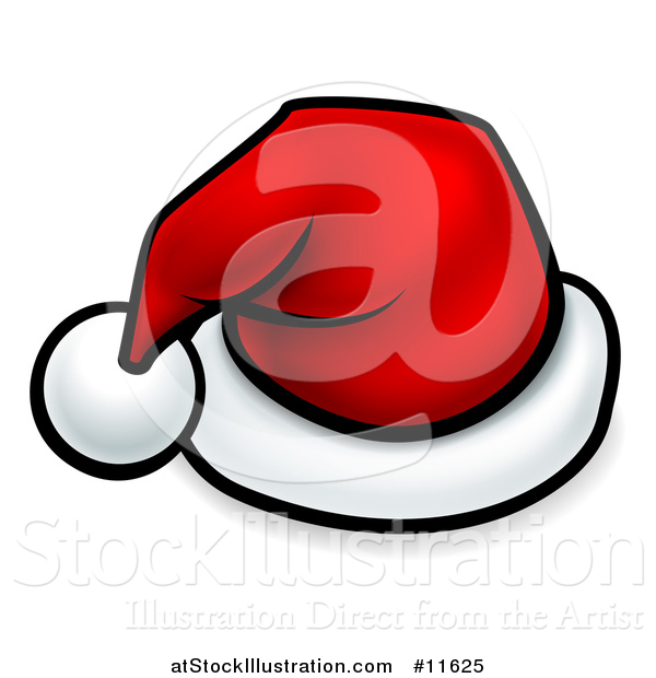 Vector Illustration of a Cartoon Red Santa Hat