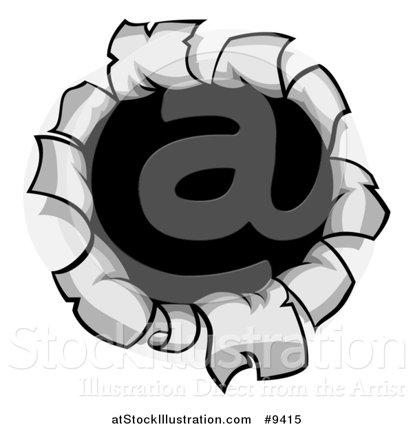 Vector Illustration of a Cartoon Torn Hole in a Metal Surface