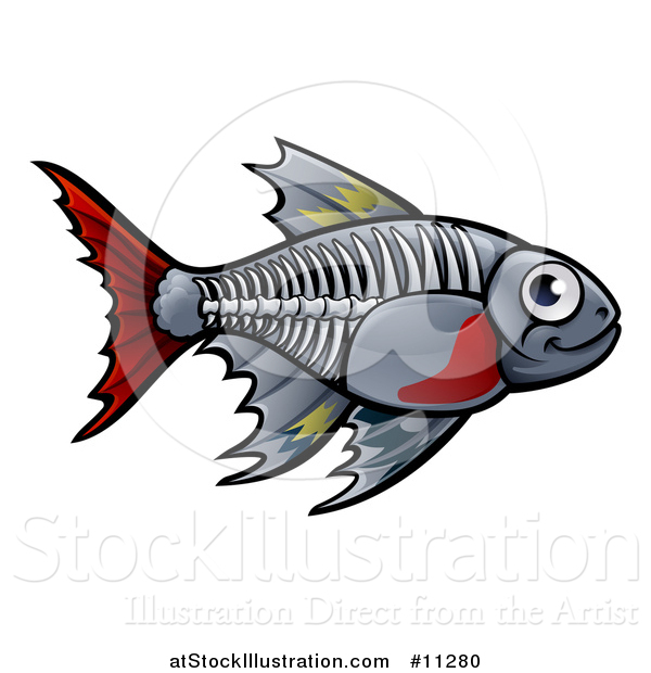 Vector Illustration of a Cartoon X-ray Tetra Freshwater Fish