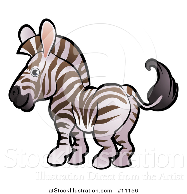 Vector Illustration of a Cartoon Zebra