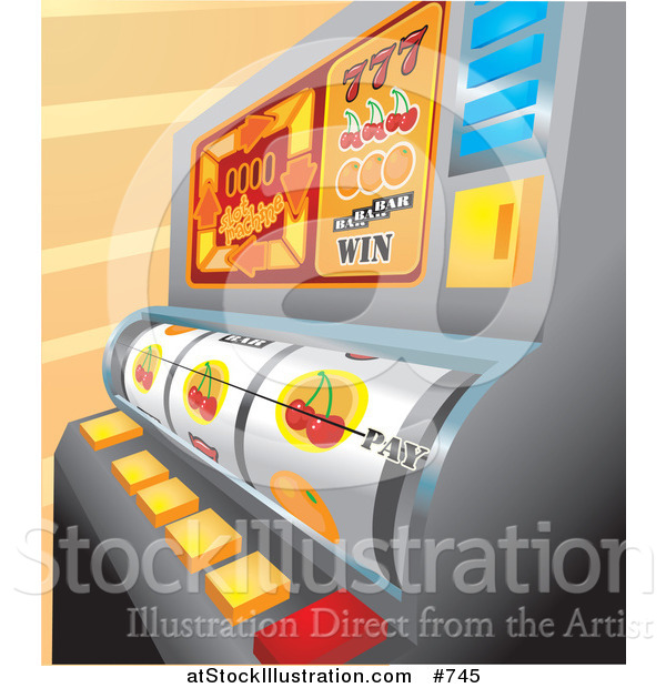 Vector Illustration of a Casino Slot Machine in Las Vegas