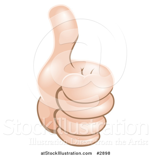 Vector Illustration of a Caucasian Thumb up Hand