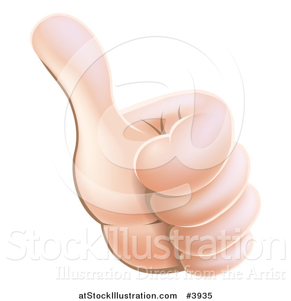 Vector Illustration of a Caucasian Thumb up Hand