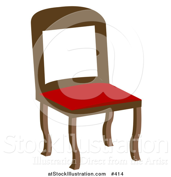 Vector Illustration of a Chair with a Red Seat