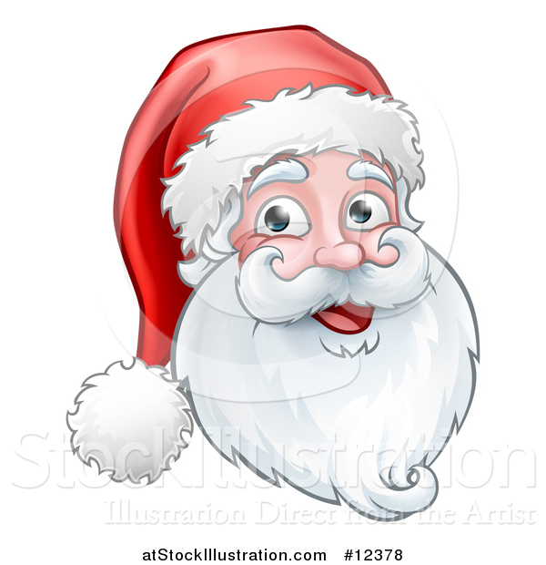 Vector Illustration of a Christmas Santa Claus Face