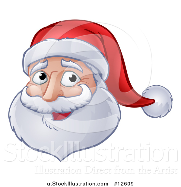 Vector Illustration of a Christmas Santa Claus Face