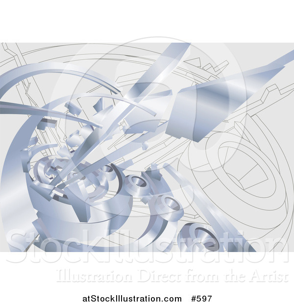 Vector Illustration of a Chrome Industrail Background