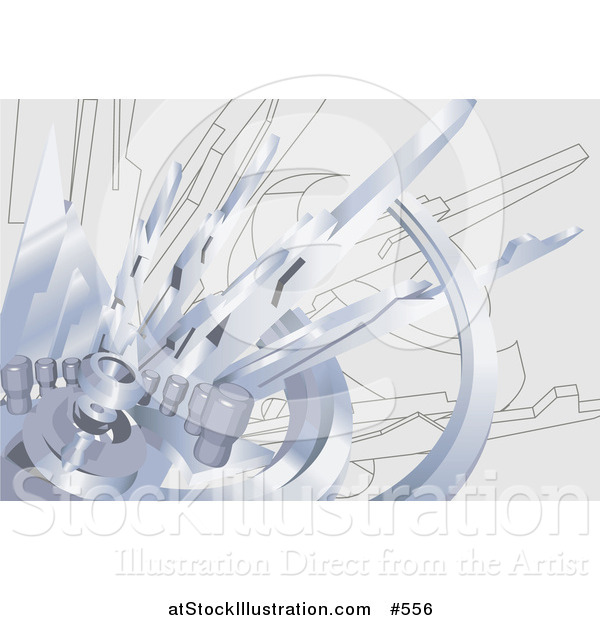 Vector Illustration of a Chrome Industrial Background