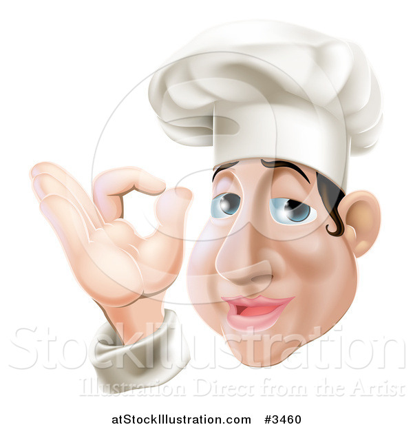 Vector Illustration of a Chubby Chef Gesturing Ok