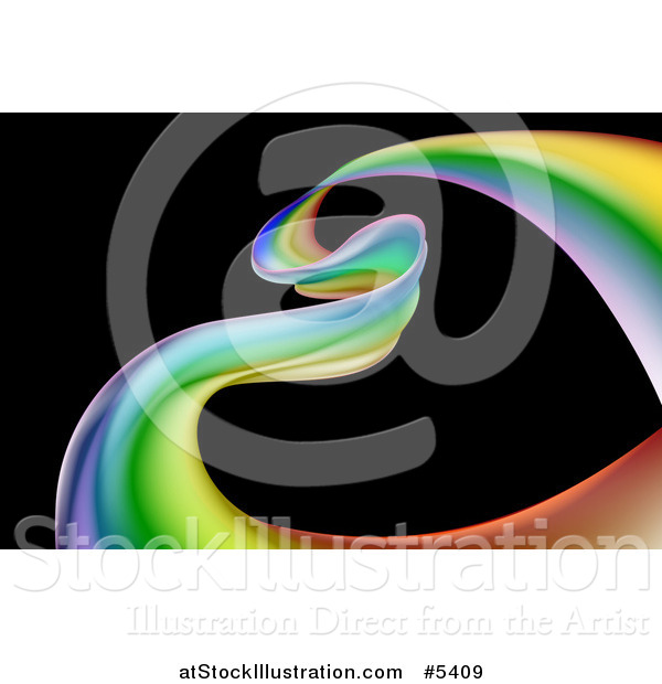 Vector Illustration of a Colorful Ribbon Forming a Heart over Black