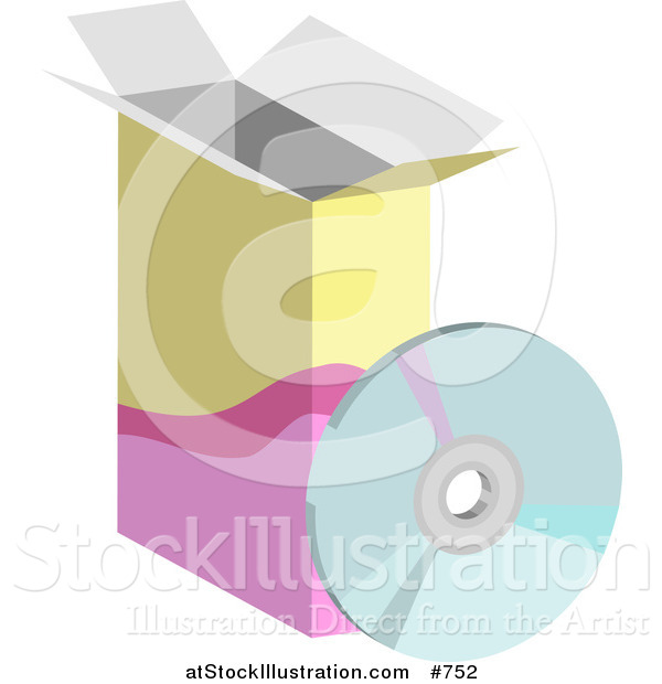 Vector Illustration of a Computer Software Box and CD