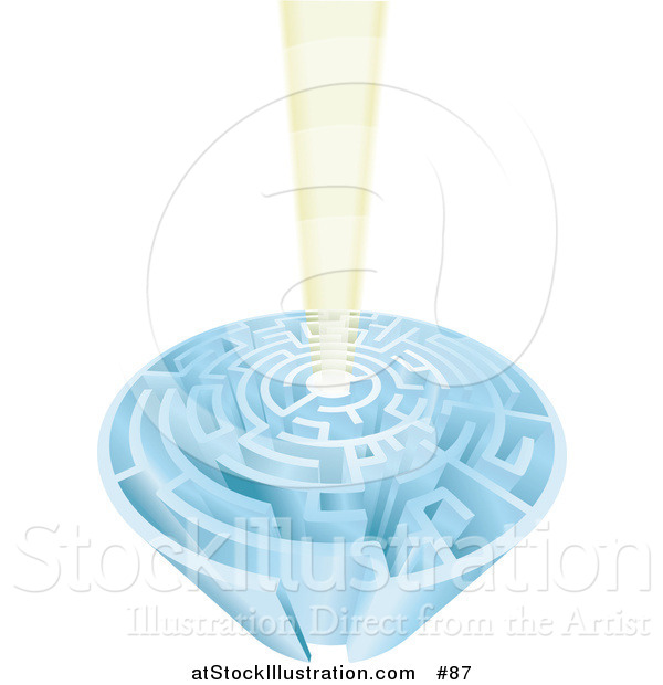 Vector Illustration of a Confusing Circular Maze