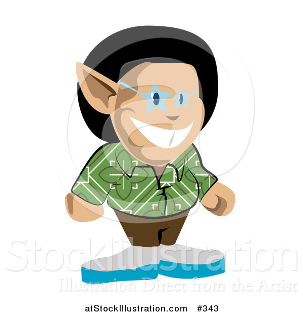 Vector Illustration of a Cool Stylish Male Elf