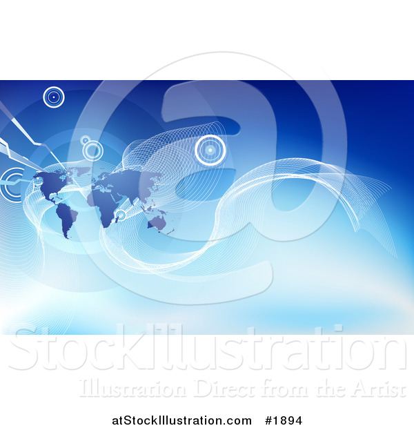 Vector Illustration of a Corporate Global Business Background with a Map