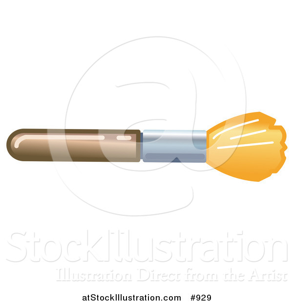 Vector Illustration of a Cosmetics Applicator Brush Used for Blush or Powder