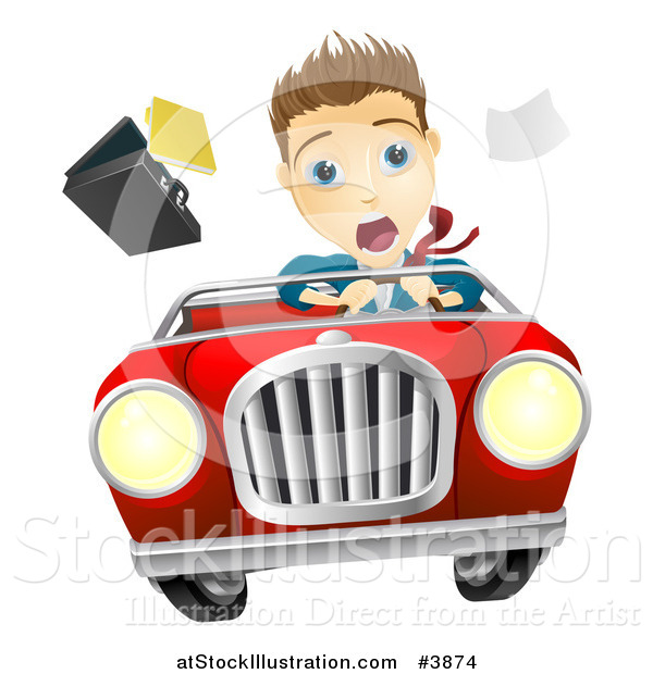 Vector Illustration of a Crazy Driver