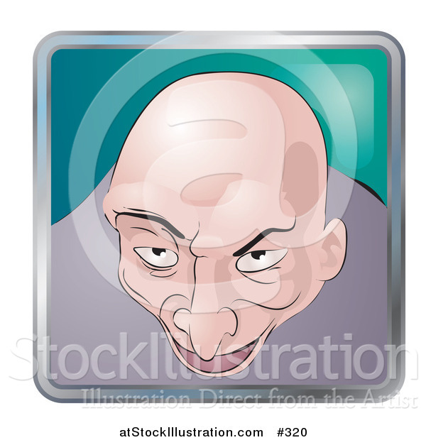 Vector Illustration of a Creepy Bald Man