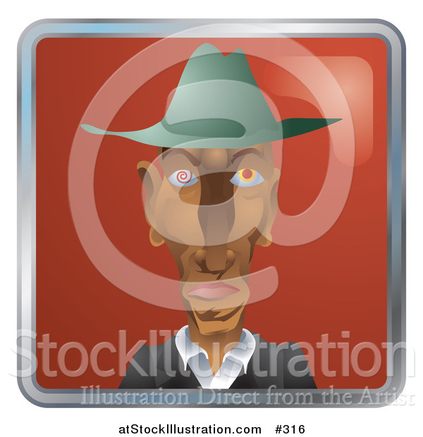 Vector Illustration of a Creepy Man with Twirling Eyes