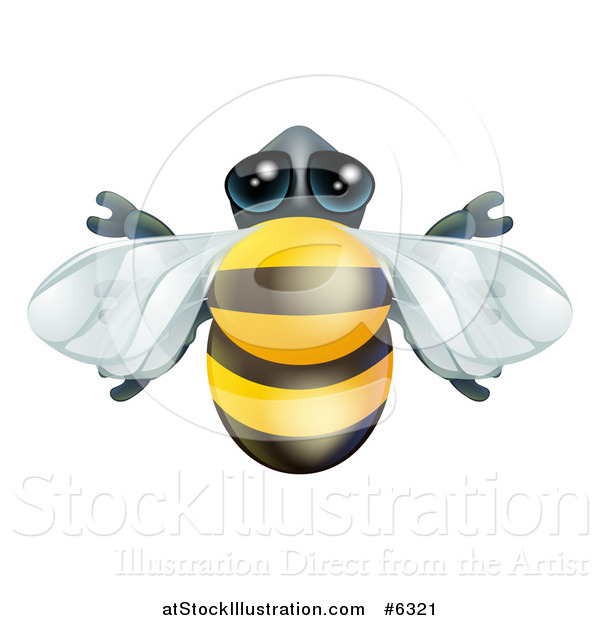 Vector Illustration of a Cute Bee from Above