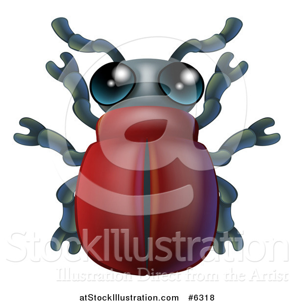 Vector Illustration of a Cute Beetle Bug