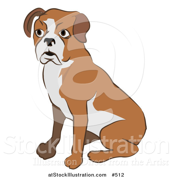 Vector Illustration of a Cute Boxer Dog Sitting