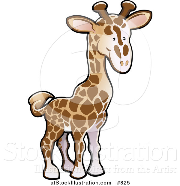 Vector Illustration of a Cute Brown and Tan Giraffe