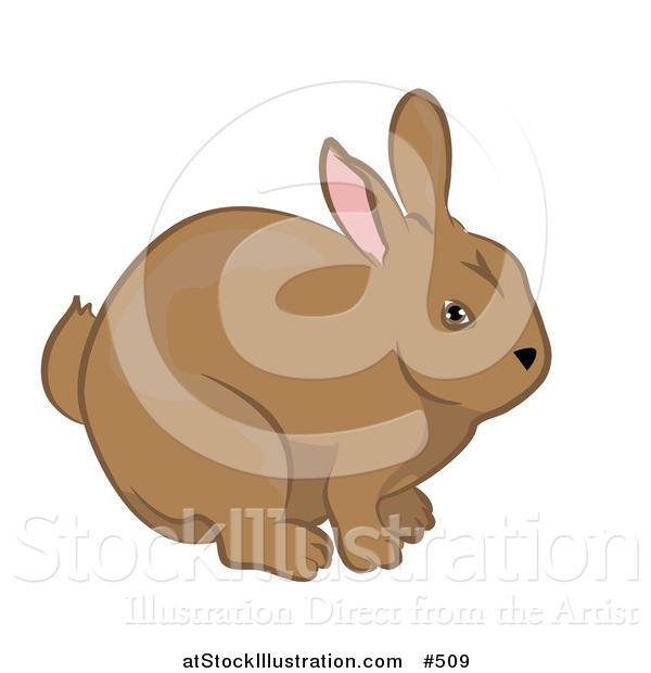 Vector Illustration of a Cute Brown Bunny Rabbit