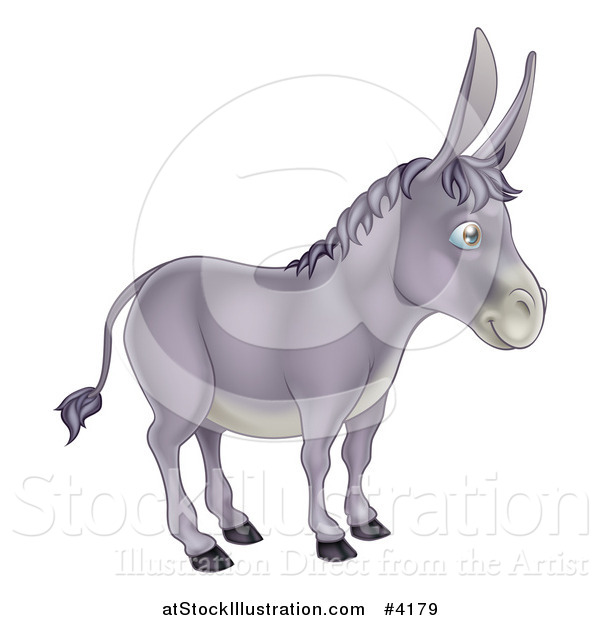 Vector Illustration of a Cute Donkey in Profile