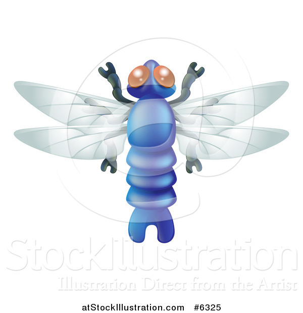 Vector Illustration of a Cute Dragonfly Bug